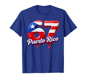 Six Seven Ice Cream Drip 6 7 Kids Meme 67 Puerto Rico Flag T-Shirt