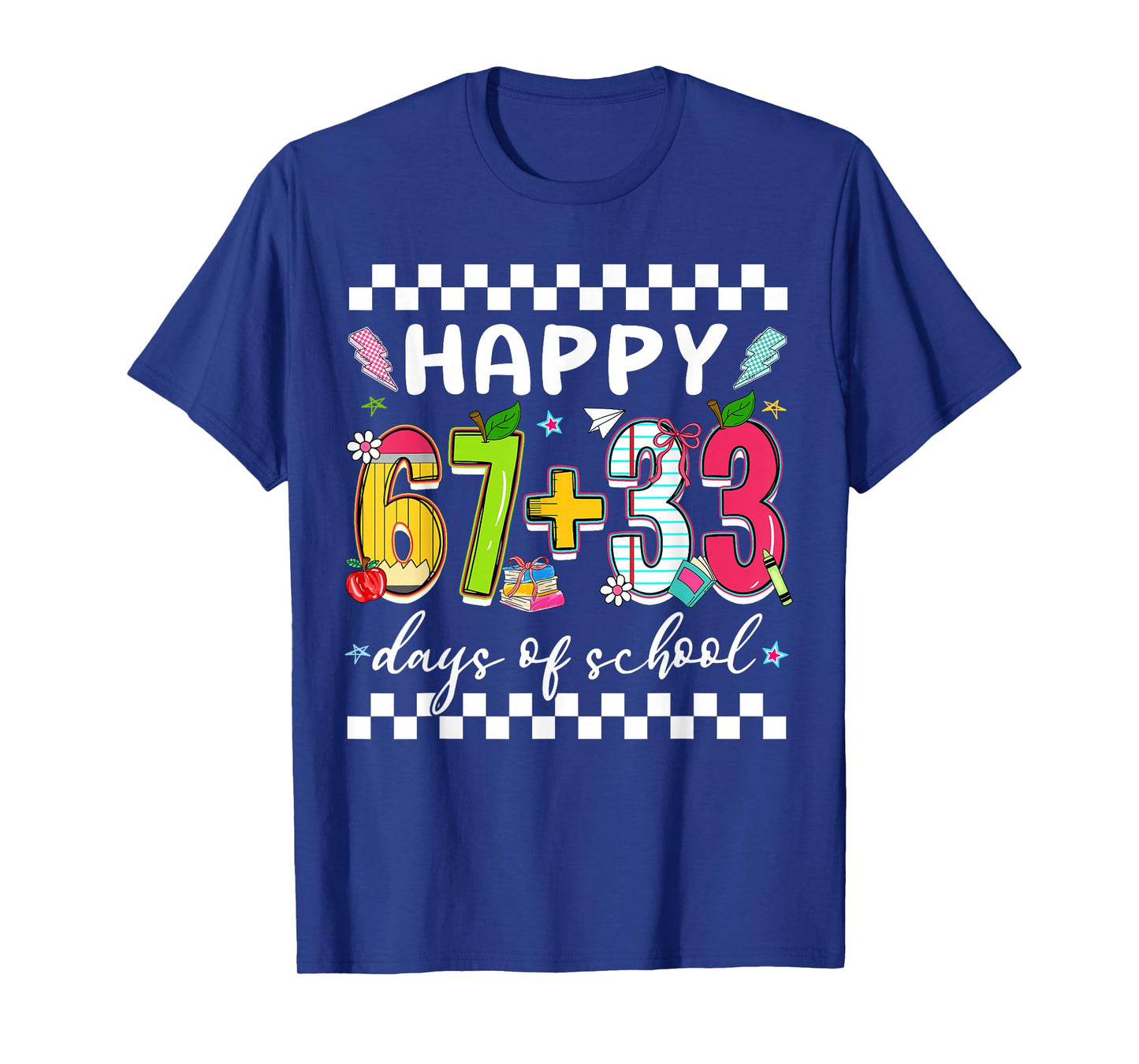 Happy 67 + 33 Days of School Funny 67 Meme Girl Kid Teacher T-Shirt