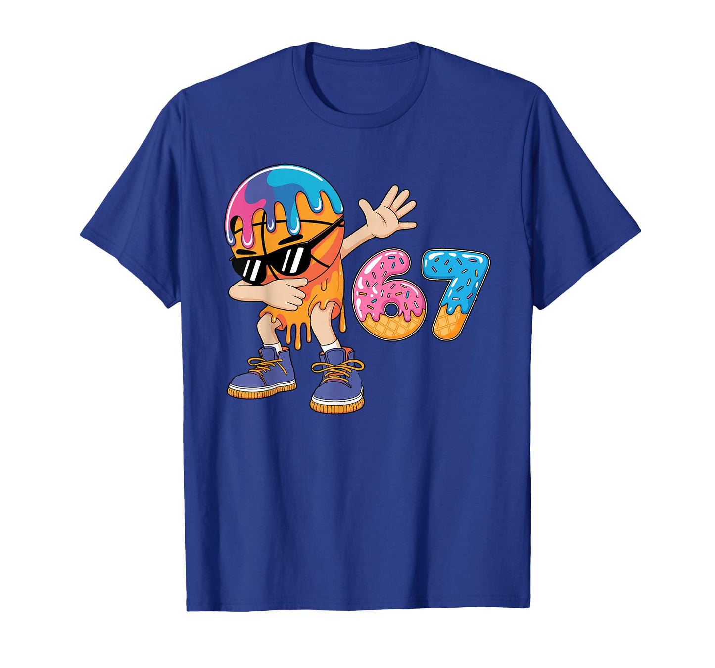67th Birthday Dabbing Basketball Drip Number Ice Cream 67 T-Shirt