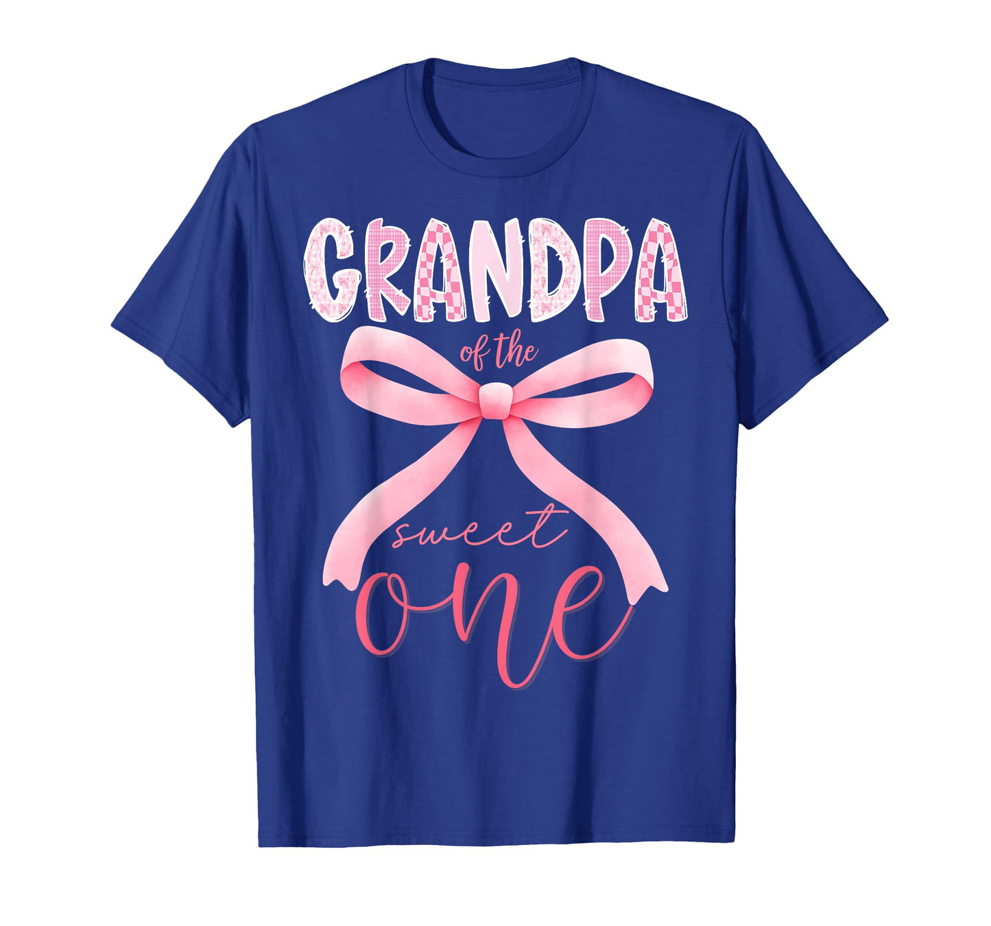 Grandpa of The Sweet One Pink Coquette Bow 1st Birthday Girl T-Shirt
