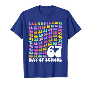 67th Day of School Teacher Kids 67 Math Numbers 100th Days T-Shirt