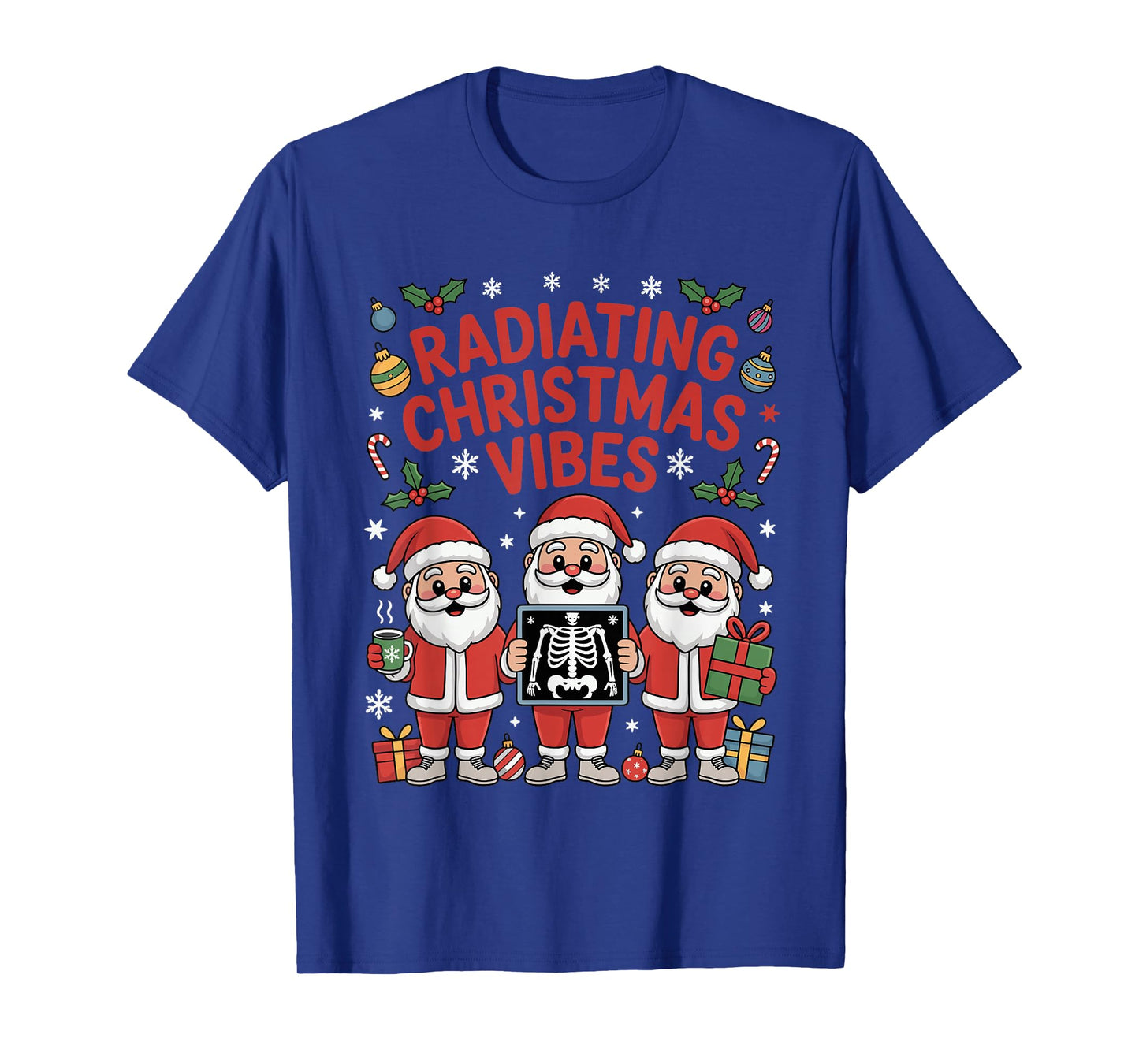 Funny Xmas Radiating Christmas Vibes X-ray Radiology Tech T-Shirt