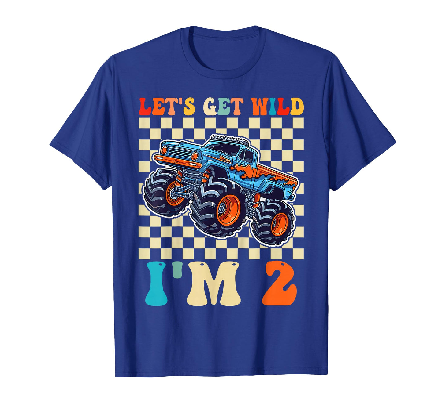 Birthday Wild Monster Truck 2 Year Old Boys 2nd Bday Kids T-Shirt