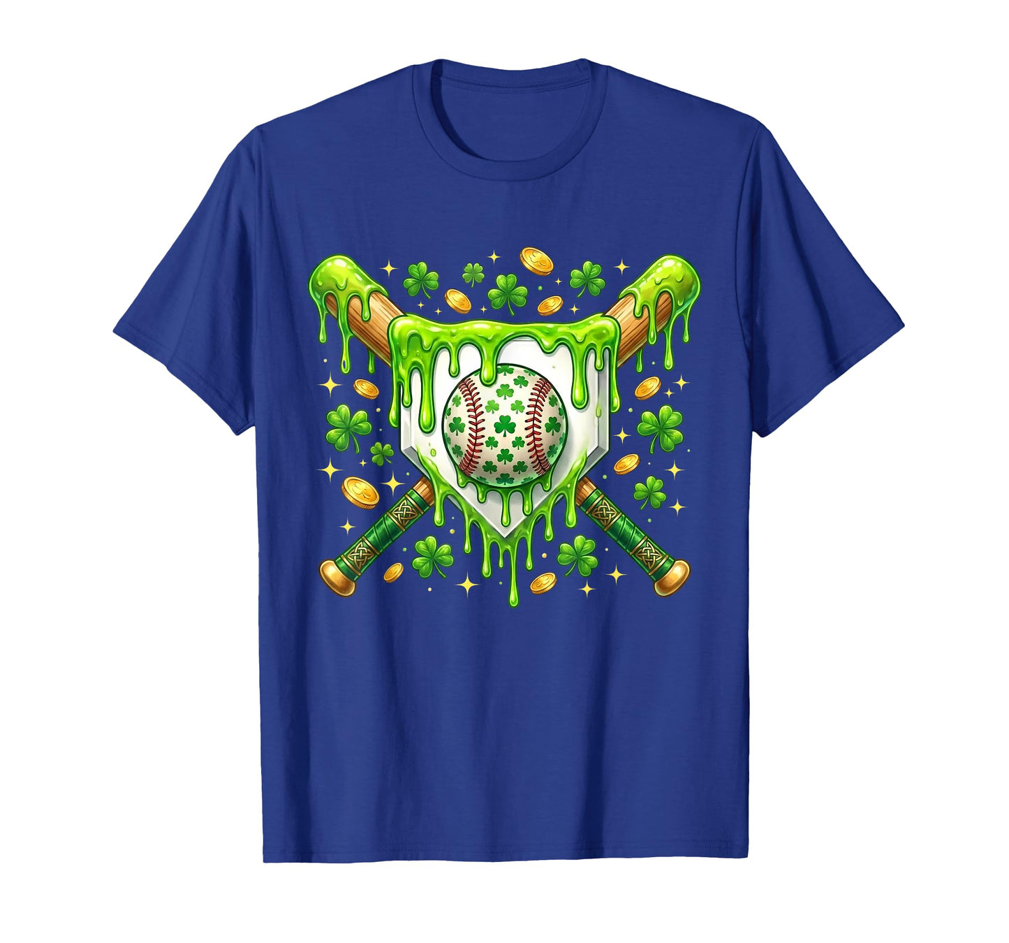 St Patrick Day Baseball Drip Ice Cream Baseball Home Plate T-Shirt