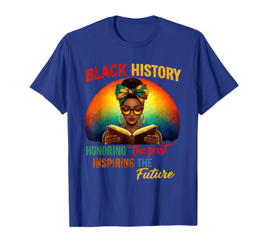 Melanin Honoring Past Inspiring Pride Book Black Month T-Shirt