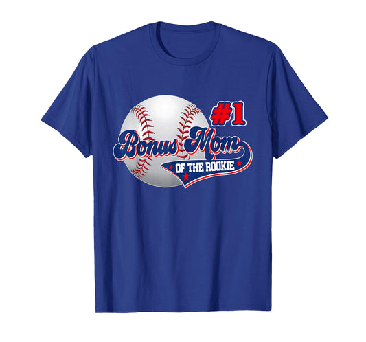 Bonus Mom Rookie of Year 1st Birthday Baseball Theme T-Shirt