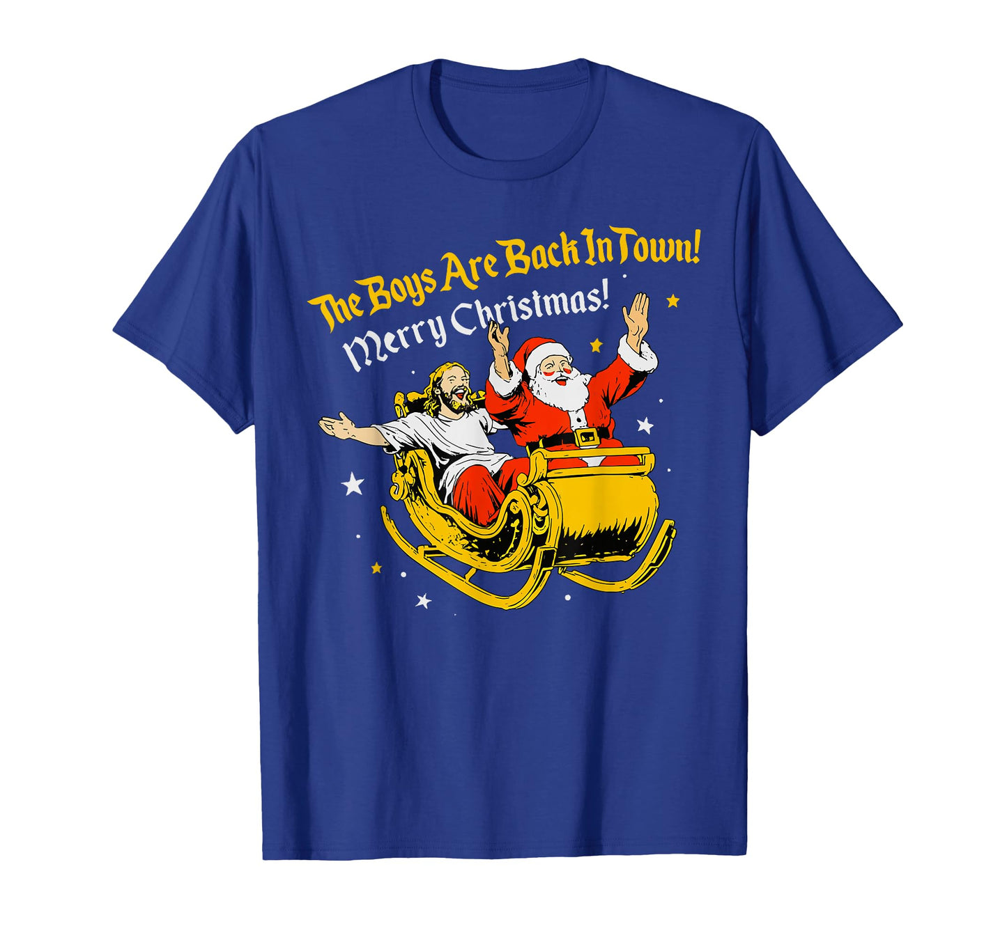 Jesus and Santa Claus Christmas Xmas Town OUS Saying T-Shirt