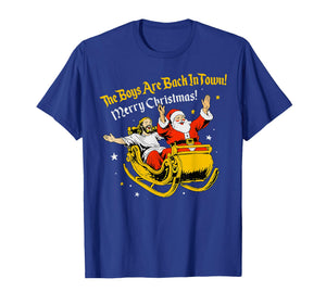 Jesus and Santa Claus Christmas Xmas Town OUS Saying T-Shirt
