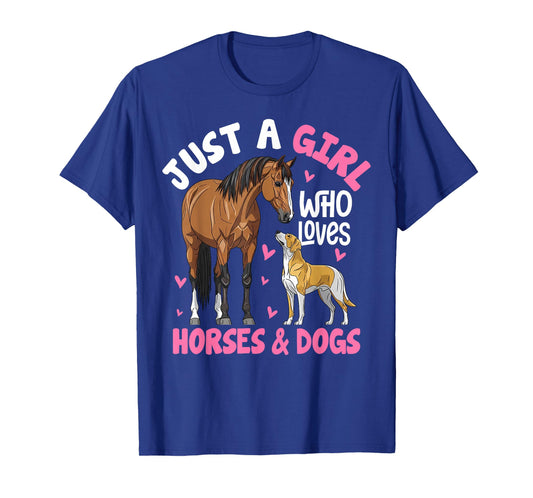 Just a Girl Who Loves Horses and Dogs Toddler Kids T-Shirt