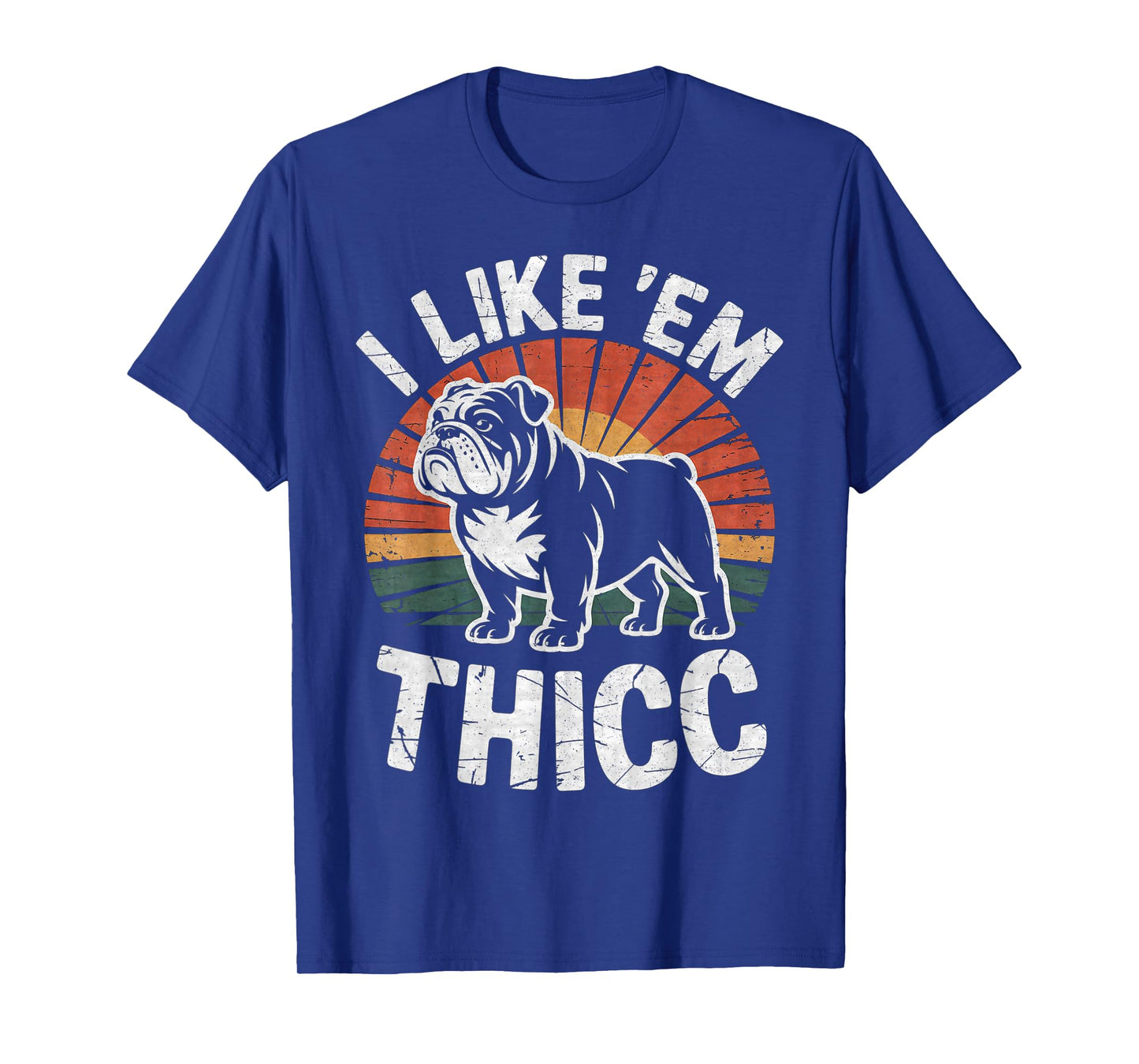 Funny English Bulldog I Like Em Thicc Dog Silhouette T-Shirt