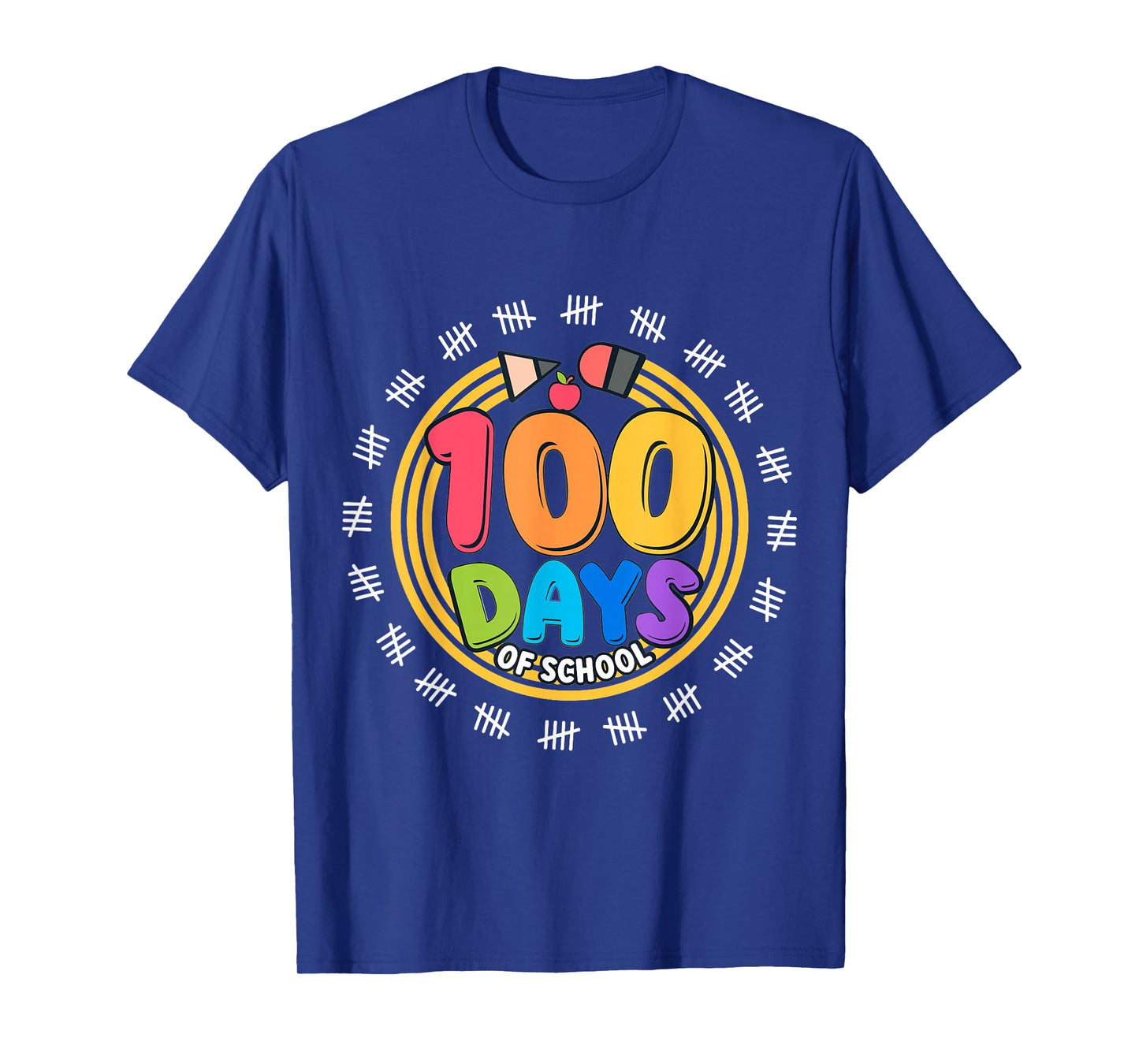 100 Days of School Colorful Tally Marks Kids T-Shirt