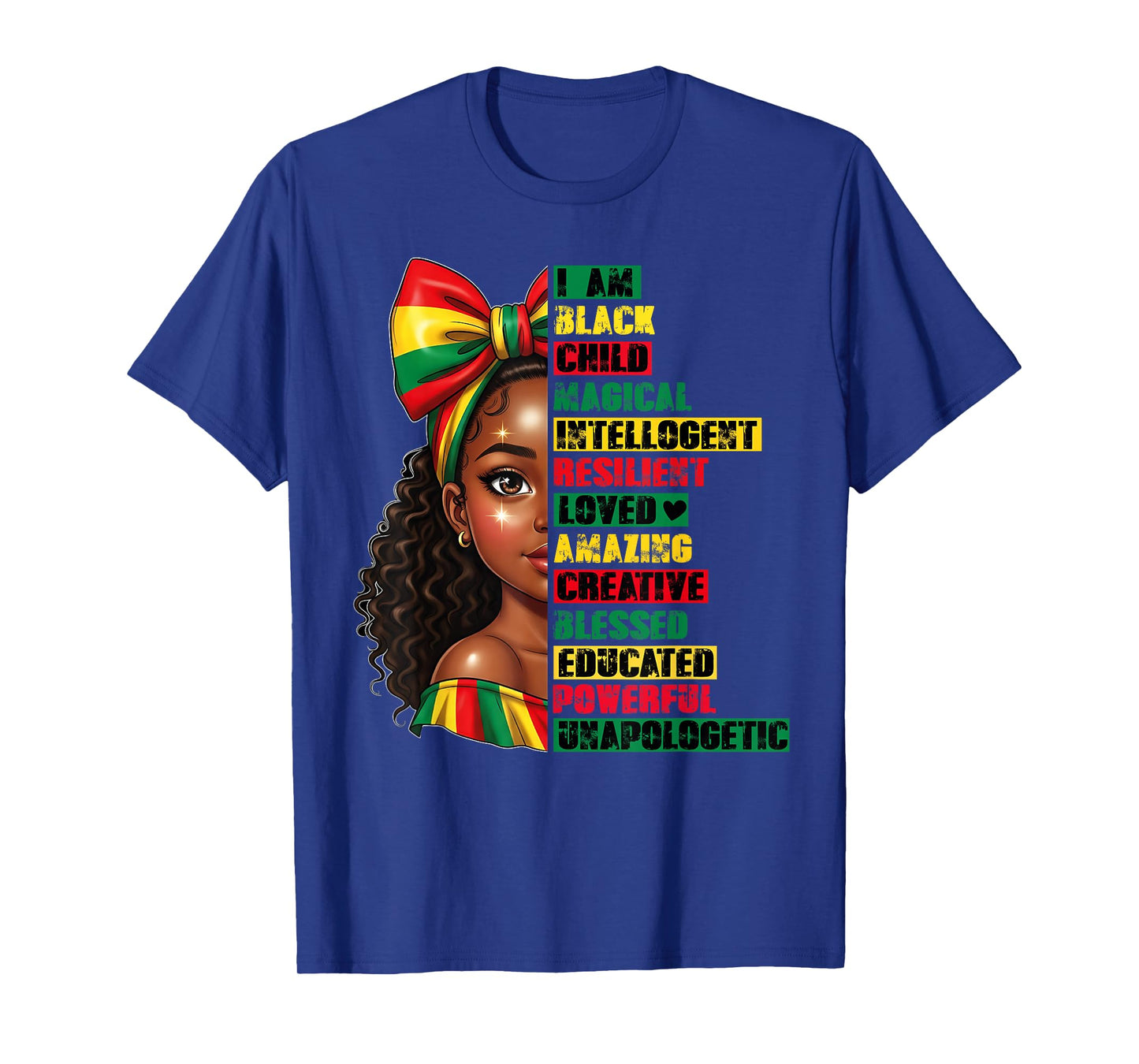 I Am Black Child Afro Girl Empowerment Black History Month T-Shirt