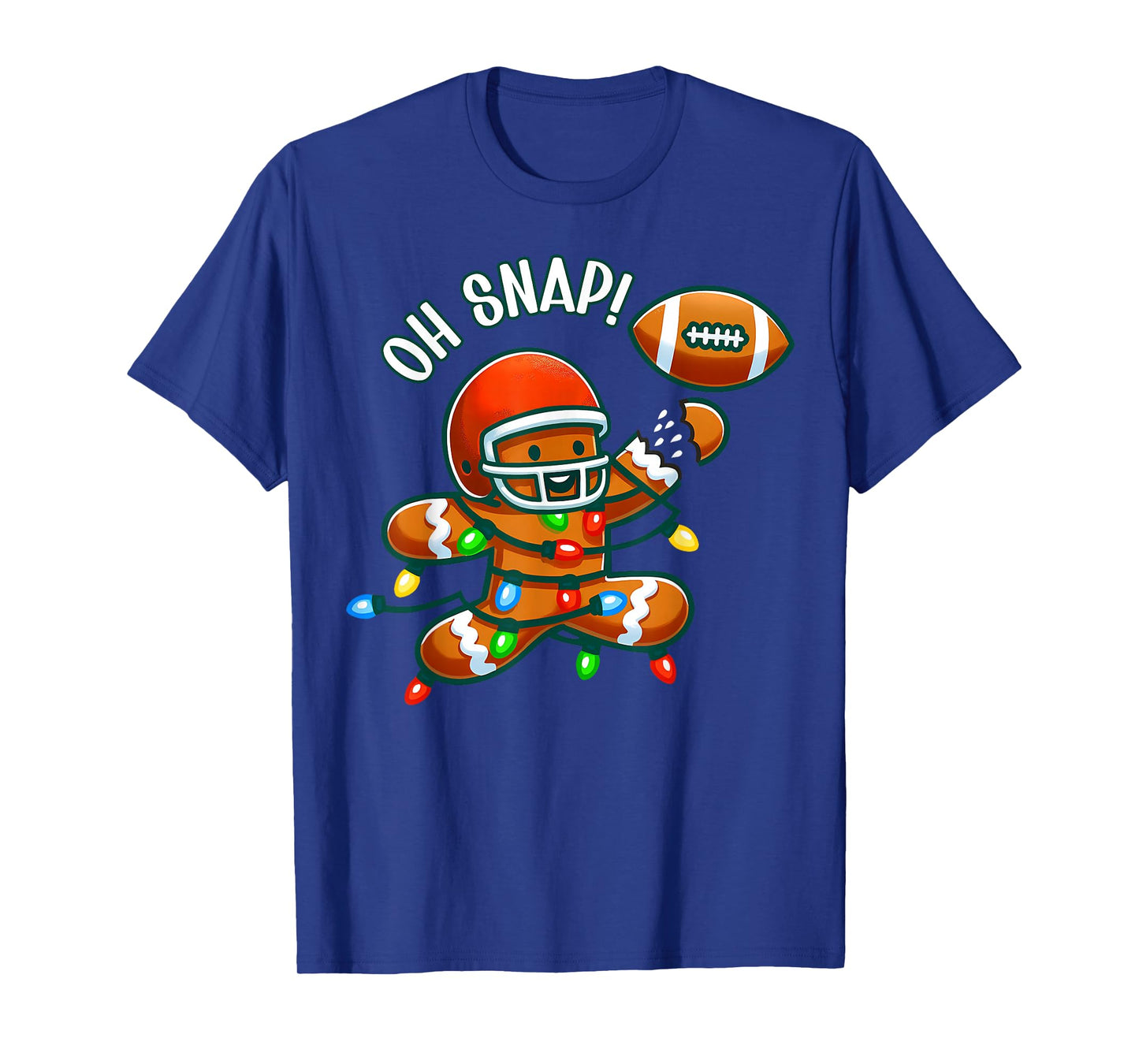 Oh Snap Gingerbreadman Christmas Football Men Women Kids T-Shirt