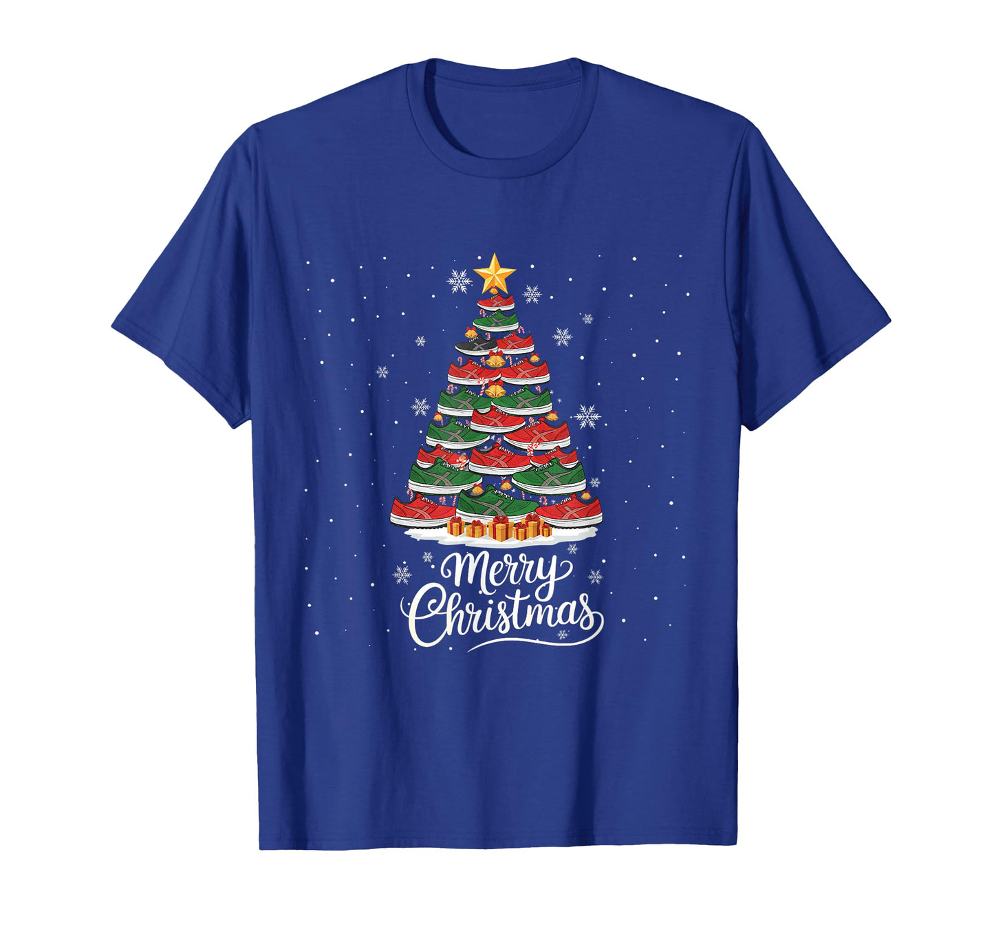 Funny Running Shoes Christmas Tree Lights Xmas for Men Women T-Shirt