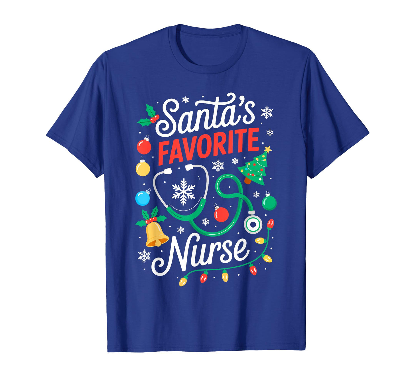 Santa's Favorite Nurse Shirt Men Women Funny Christmas Nurse T-Shirt