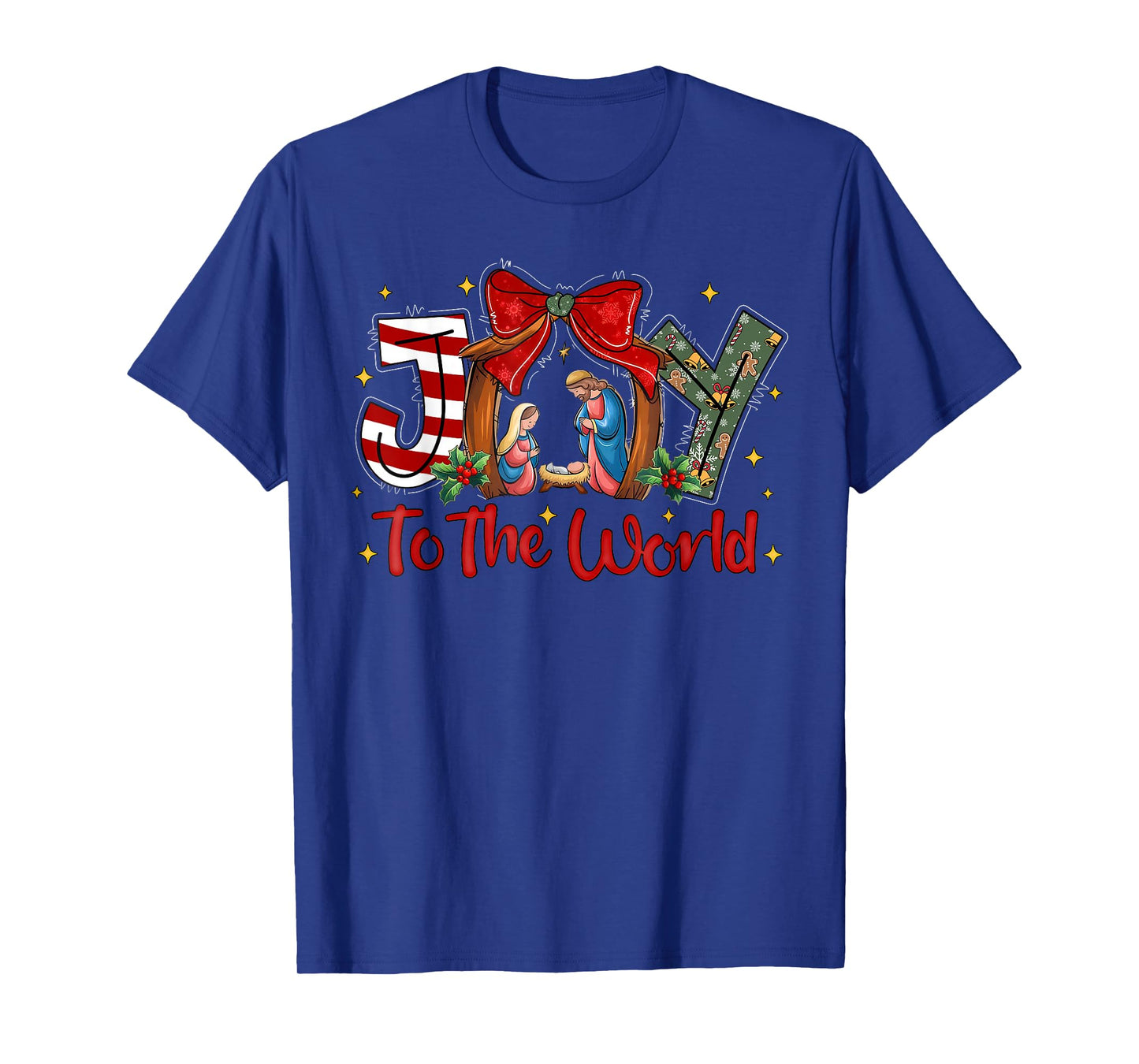 Joy to The World Christmas Christian Nativity Scene T-Shirt