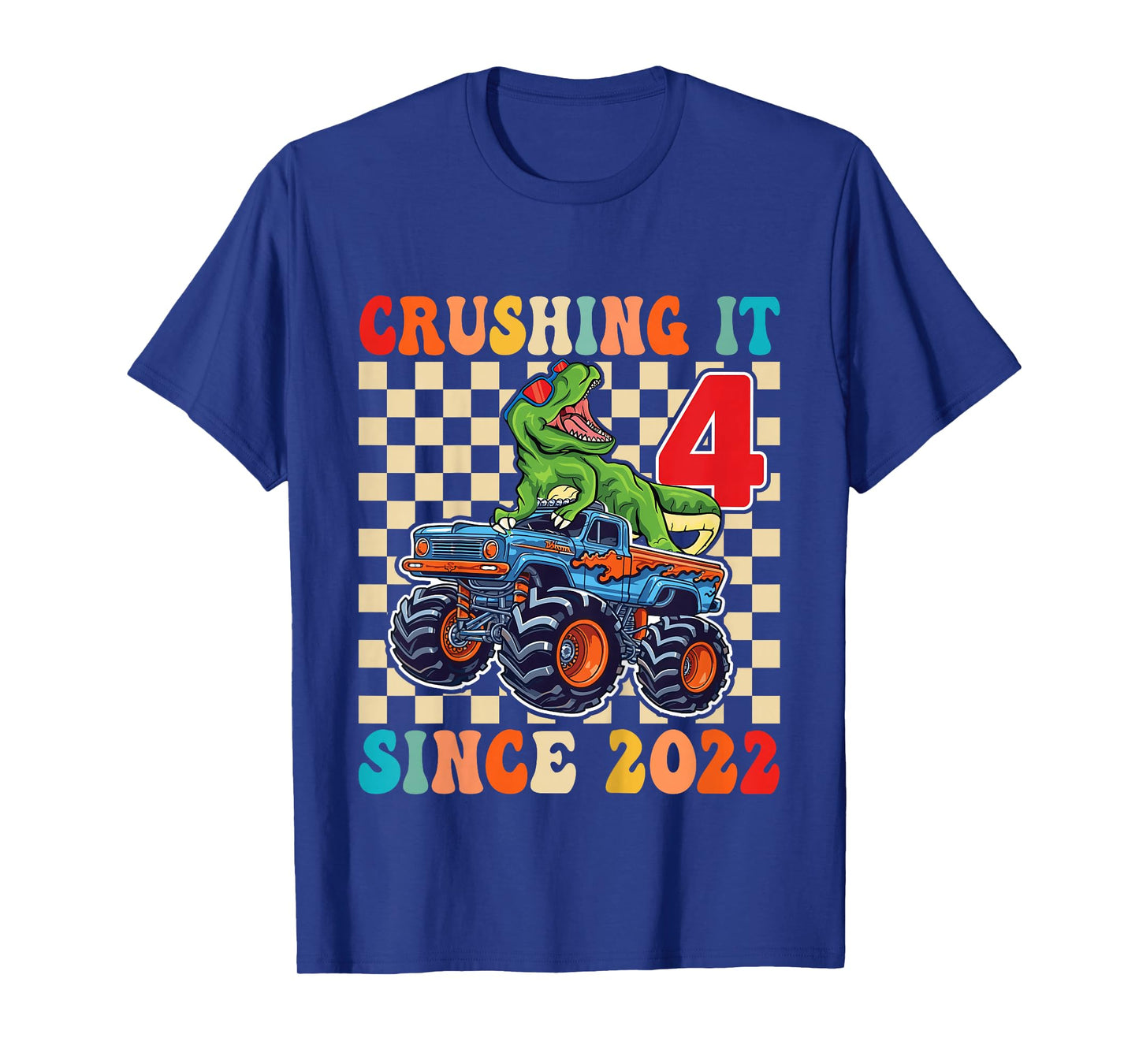 Birthday Monster Truck 4 Year Old Boys 4th Party Born 2022 T-Shirt