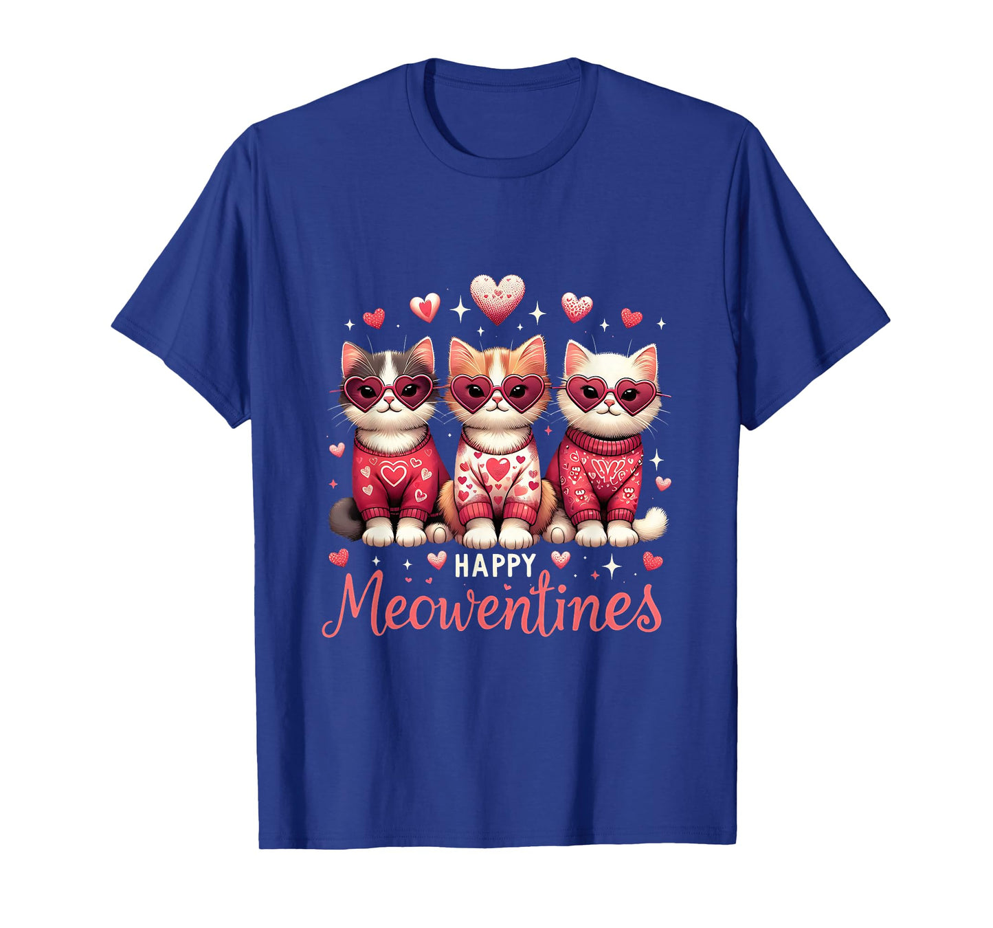 Happy Meowentines Funny Cute Valentine Cats Love Cat Meme T-Shirt