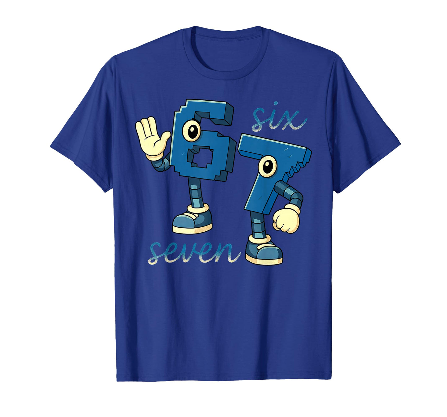 Retro Six Seven Number Meme Brainrot Gift for Men Women Kids T-Shirt