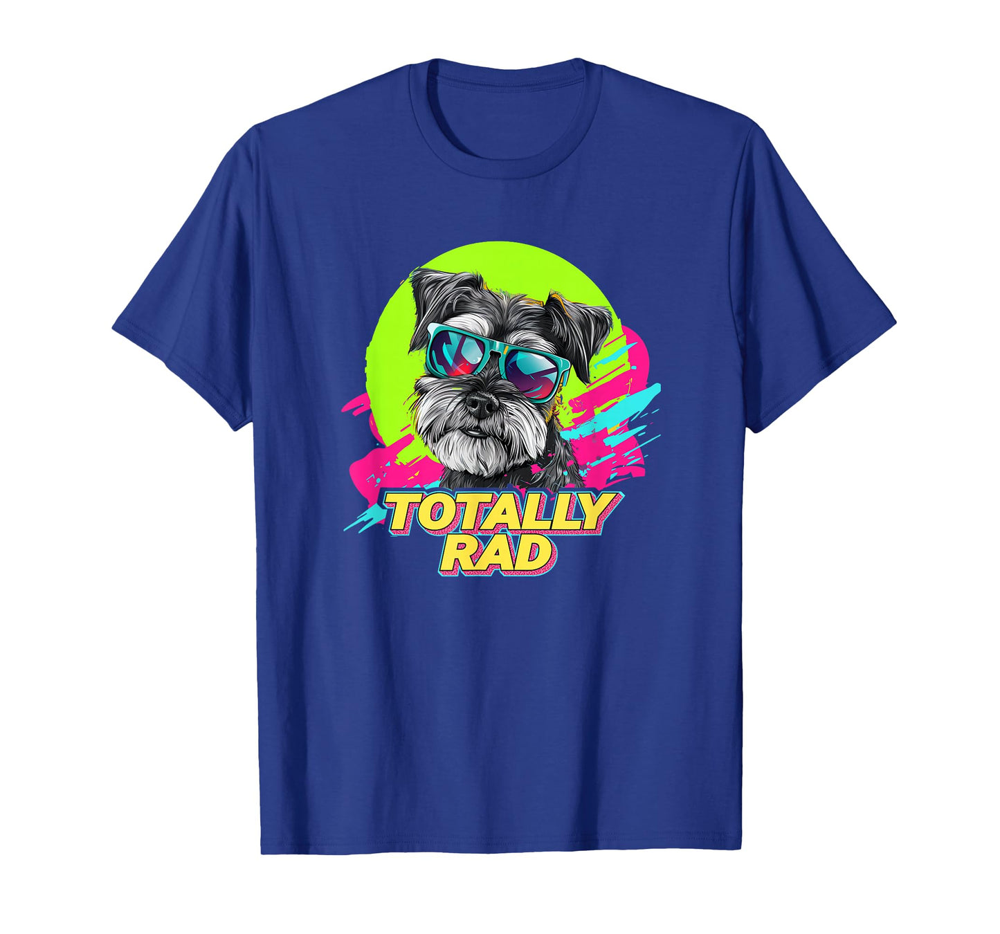 Totally Rad Retro Vintage 80s 90s Miniature Schnauzer Lover T-Shirt