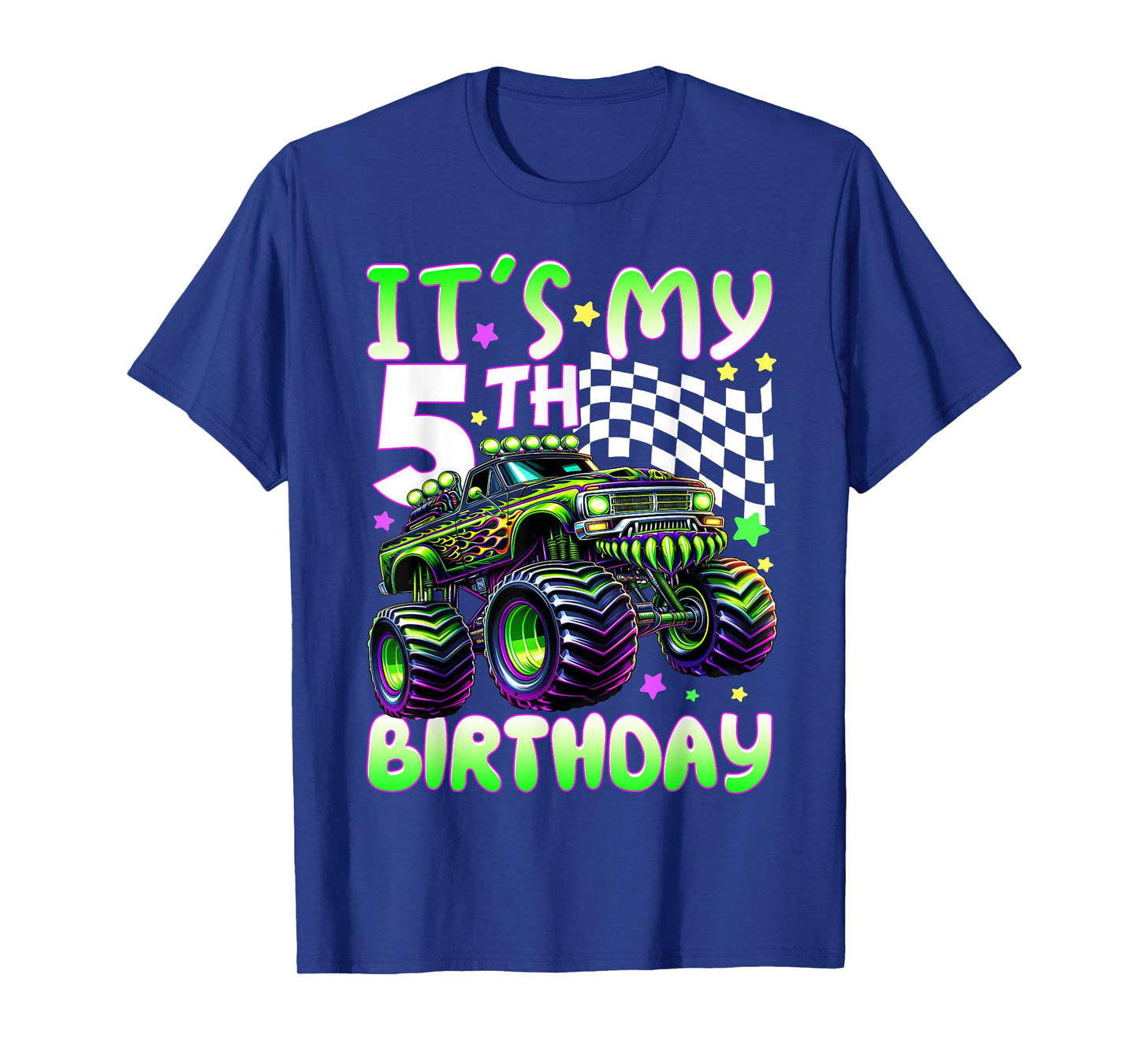 It's My 5th Birthday Boy Monster Truck 5 Year Old Bday Kids T-Shirt