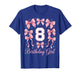 8th Birthday Shirts for Girls Coquette Bow Eight 8 Year Old T-Shirt