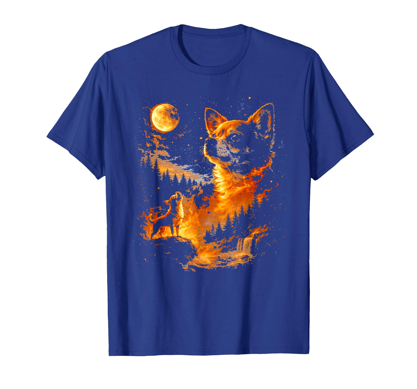 Funny Chihuahua Howling to The Moon Vintage 90s Retro Animal T-Shirt