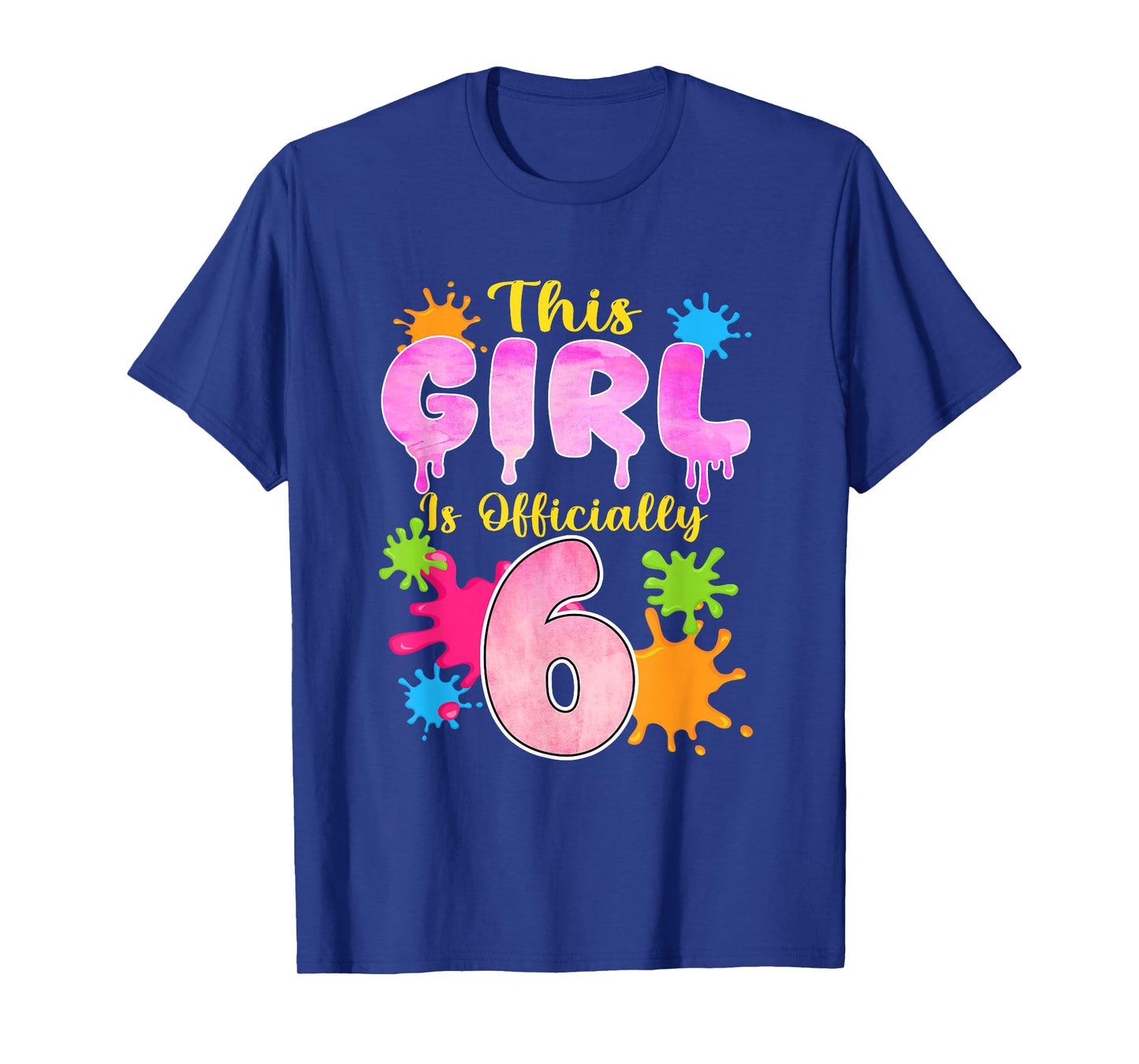 This Girl is Officially 6 Year Old Slime Themed 6th Birthday T-Shirt