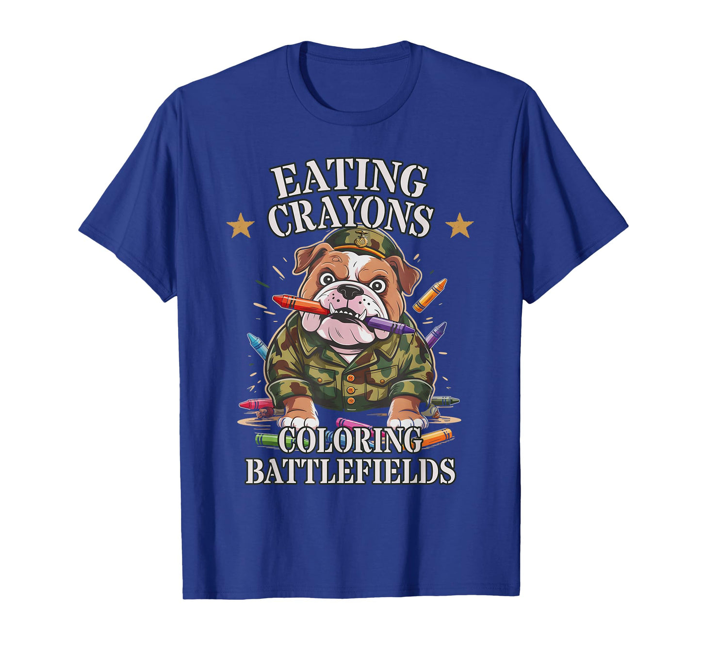 Funny Eating Crayons Coloring BATTLEFIELDS Family Military T-Shirt