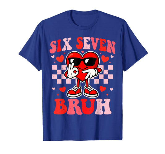 67 Valentine Heart Funny Six Seven Bruh Meme Boys Teens Kids T-Shirt