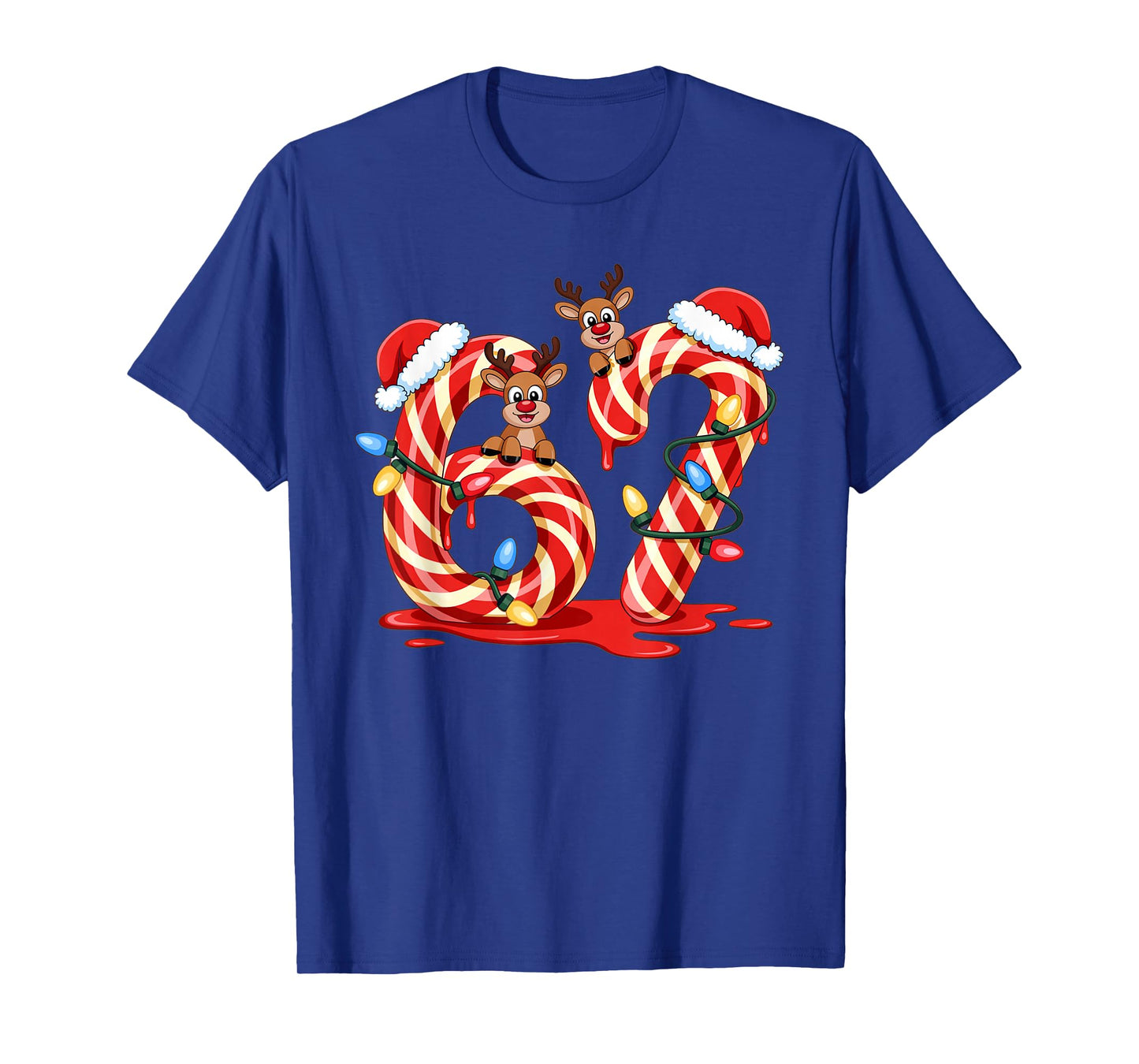 Melting Candy Cane 67 Christmas Design Santa Hat Holiday T-Shirt