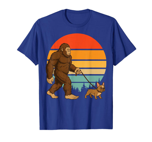 Bigfoot French Bulldog Retro Frenchie T-Shirt