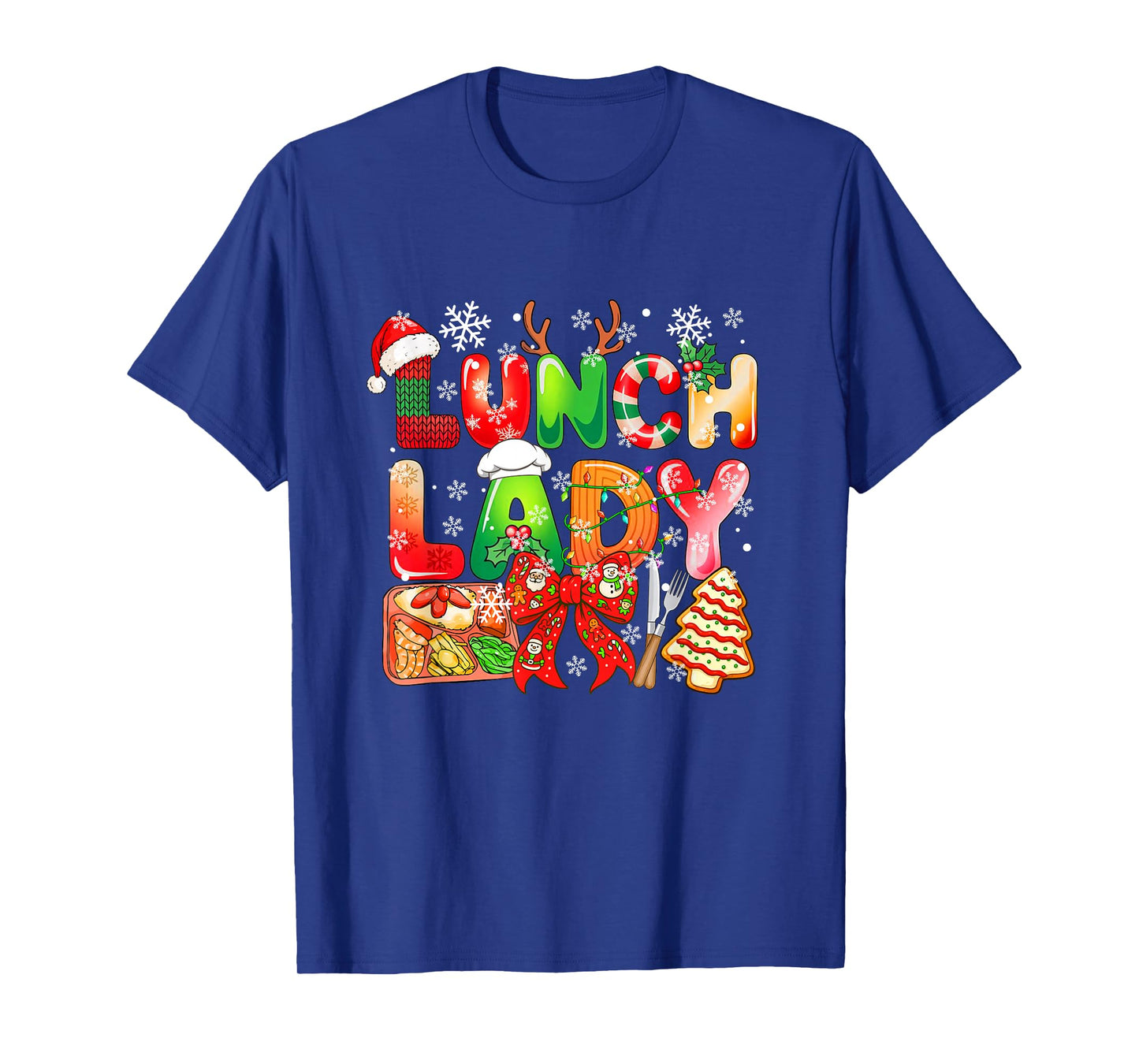Lunch Lady Job Tools Colorful Costume Bow Tie Xmas Group T-Shirt