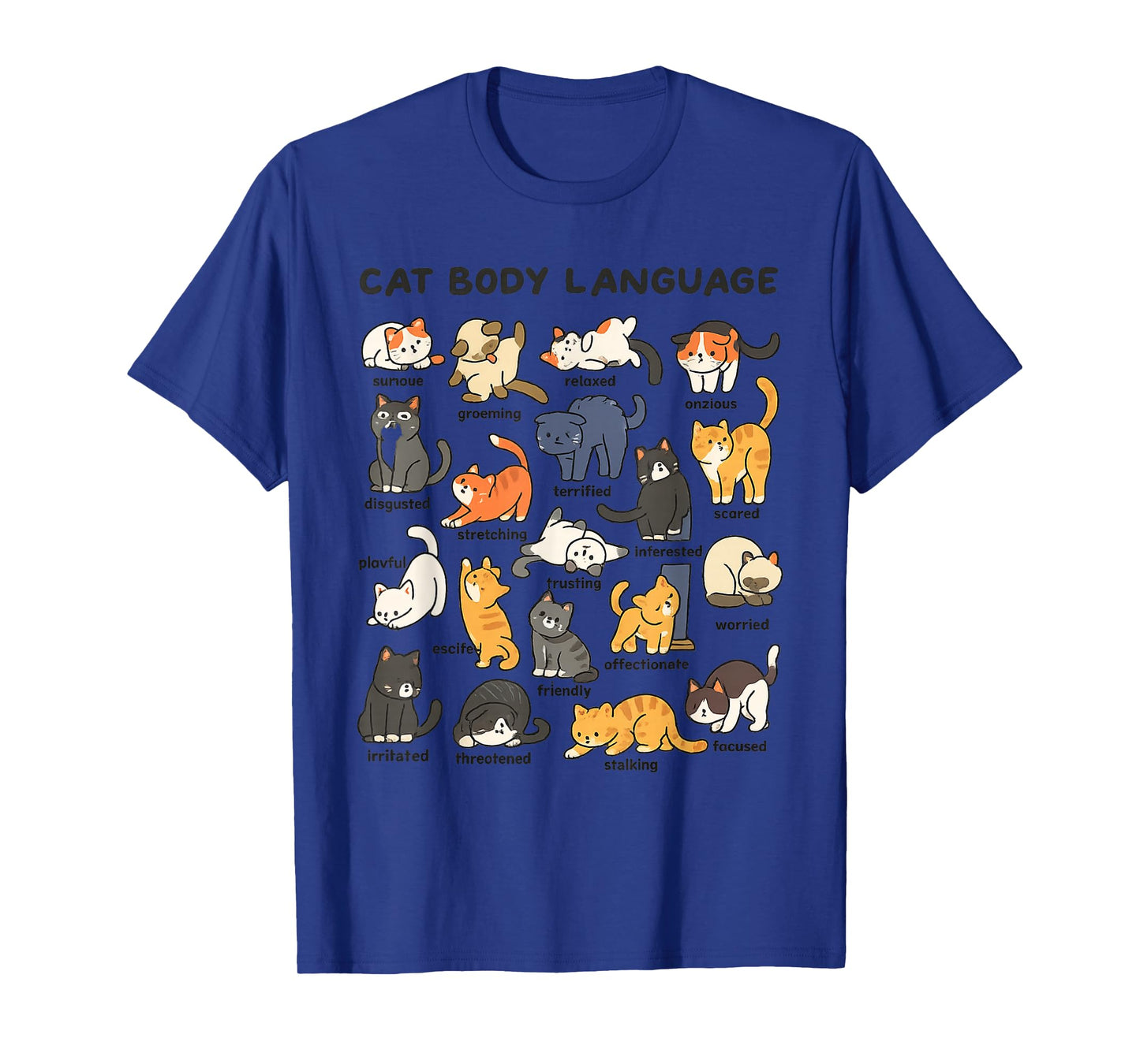 Cat Body Language Cute Cat Lover Kawaii Girl Women Kids T-Shirt