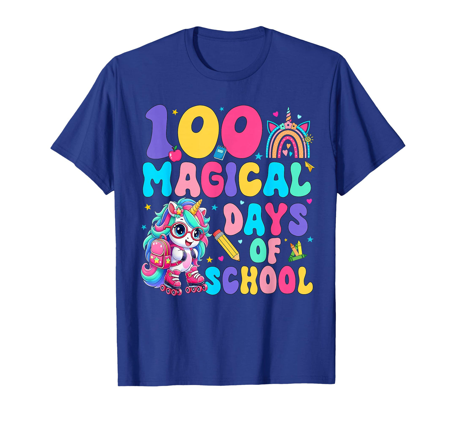 100 Magical Days Unicorn Happy 100th Day of School Girls Kid T-Shirt