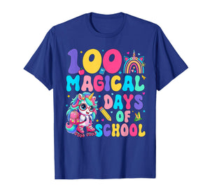 100 Magical Days Unicorn Happy 100th Day of School Girls Kid T-Shirt