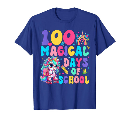 100 Magical Days Unicorn Happy 100th Day of School Girls Kid T-Shirt