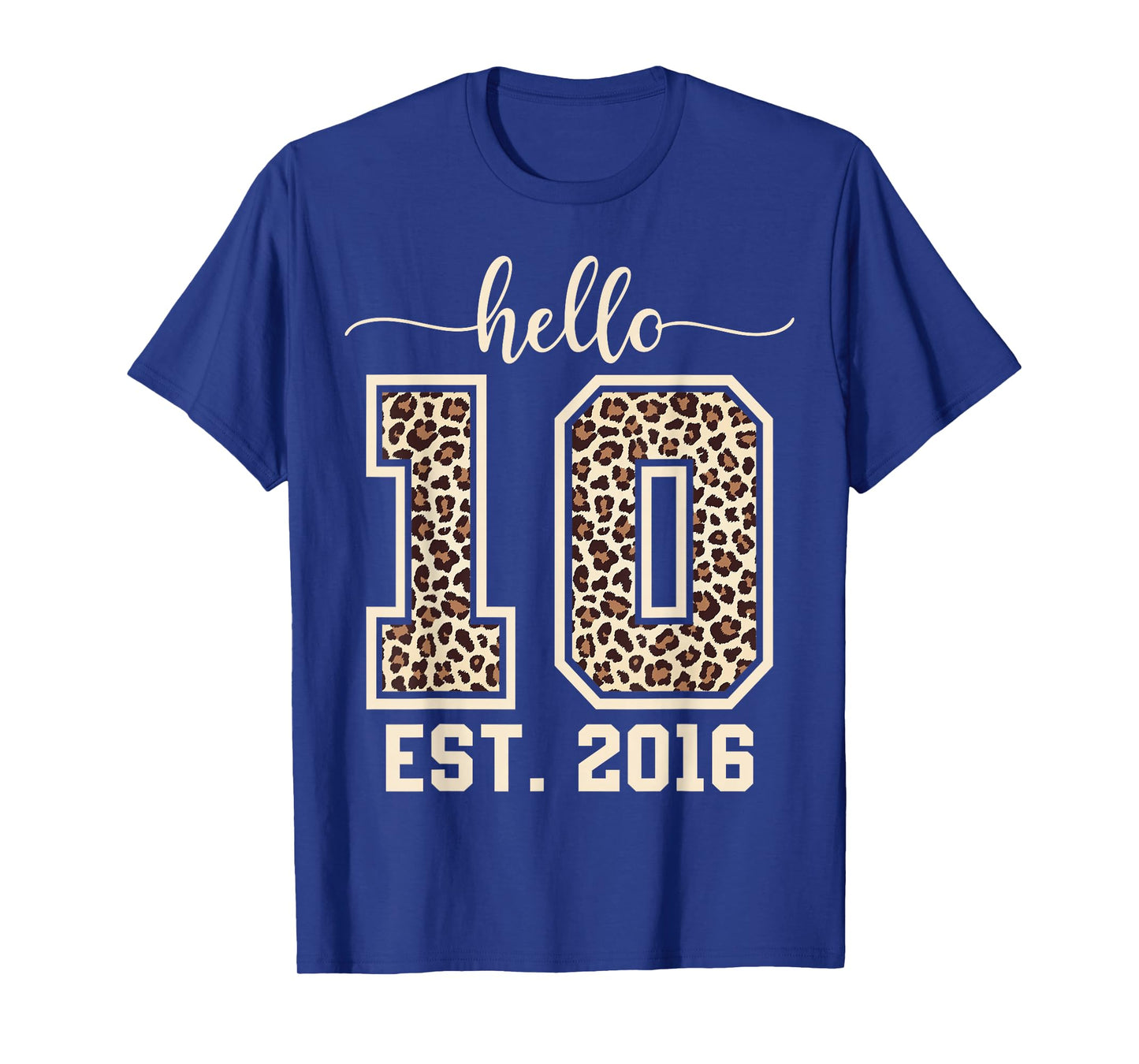 Hello Ten Est 2016 Bow 10th Birthday Double Digits Girls T-Shirt