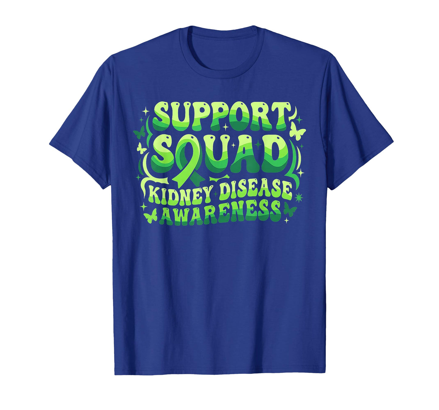 Groovy Support Squad Kidney Disease Awareness Green Ribbon T-Shirt