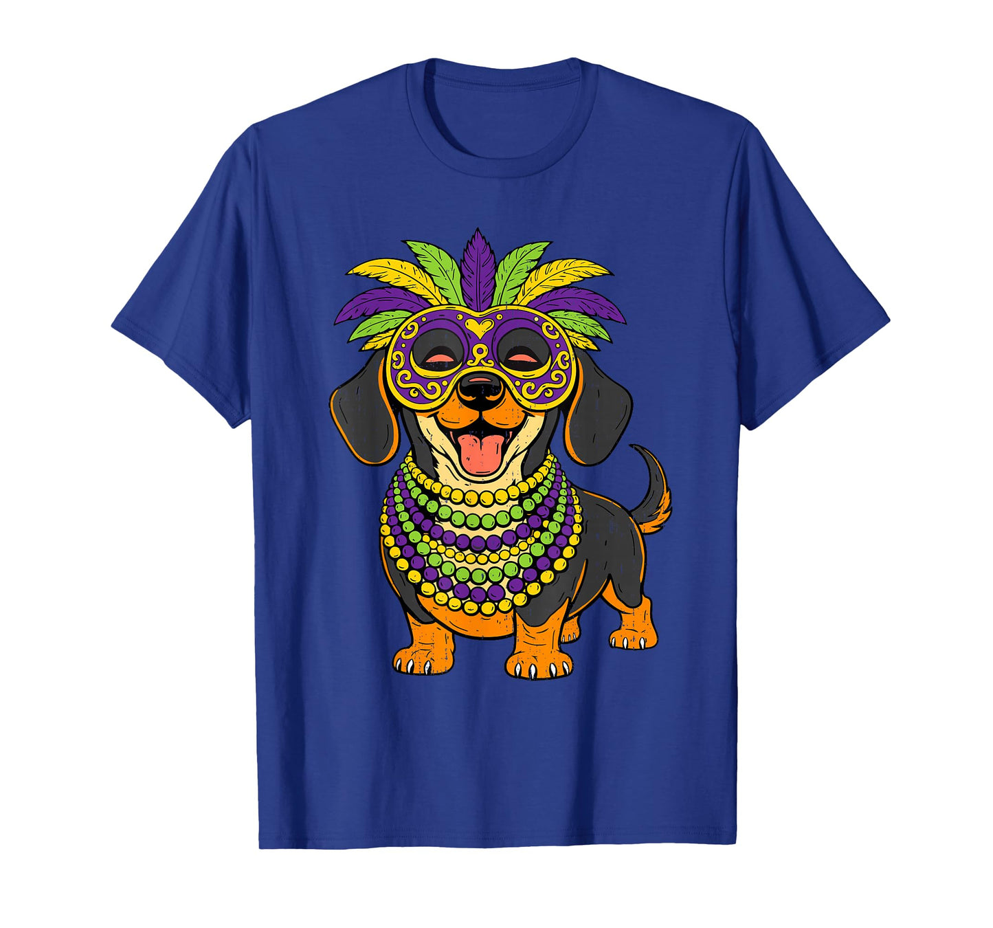 Dachshund Mardi Gras Carnival Jester Beads Dog Lover Pet T-Shirt