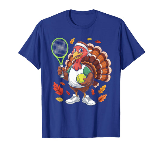 Funny Turkey Tennis Thanksgiving Fall Men Boys Toddlers Girl T-Shirt