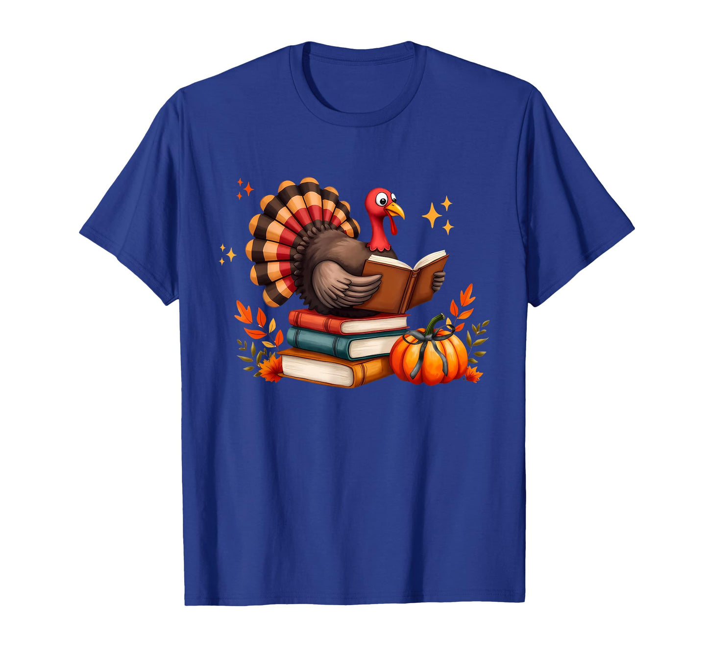 Thanksgiving Turkey Reading Books Fall Teacher T-Shirt