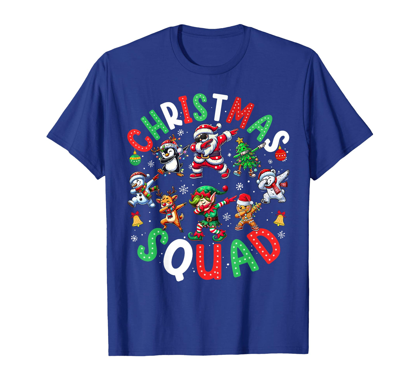 2025 Christmas Tree Lights Dabbing Santa Xmas Boys Men Kids T-Shirt