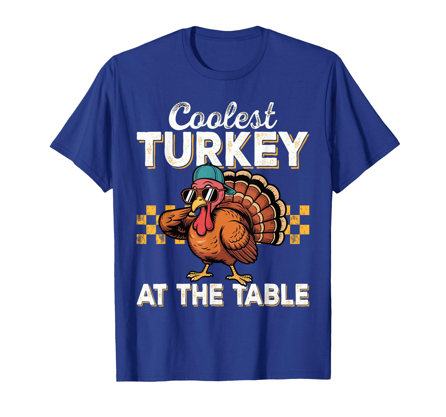 Coolest Turkey at The Table Funny Thanksgiving 2025 Kids T-Shirt