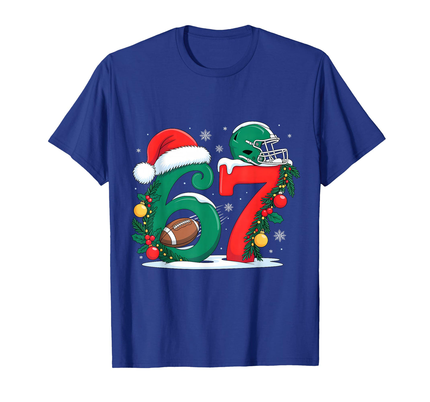 67 Christmas Football 6 7 Meme Boys Six Seven Christmas Kids T-Shirt