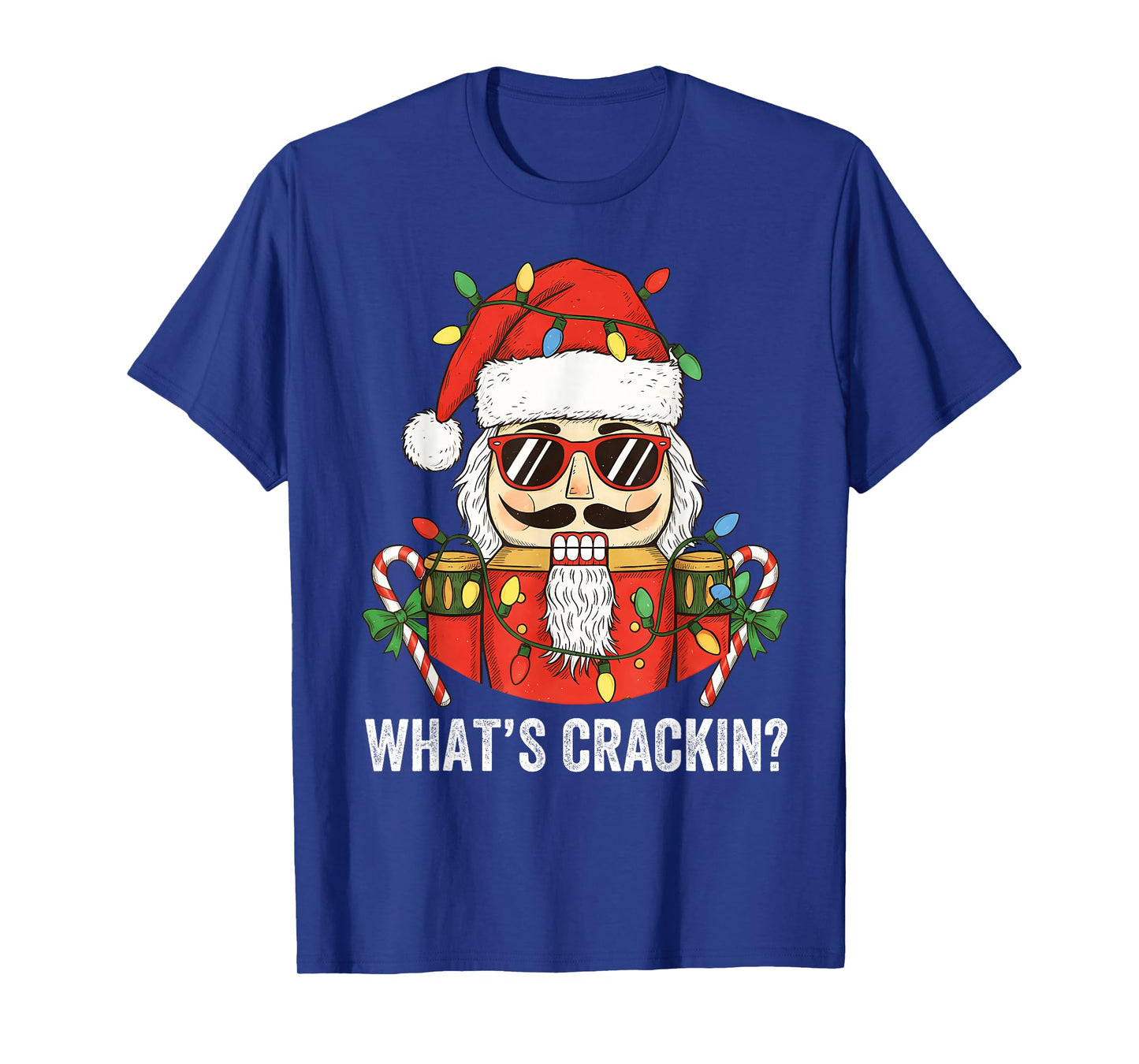 Funny Nutcracker Christmas Shirt Santa Hat Candy Cane Xmas T-Shirt