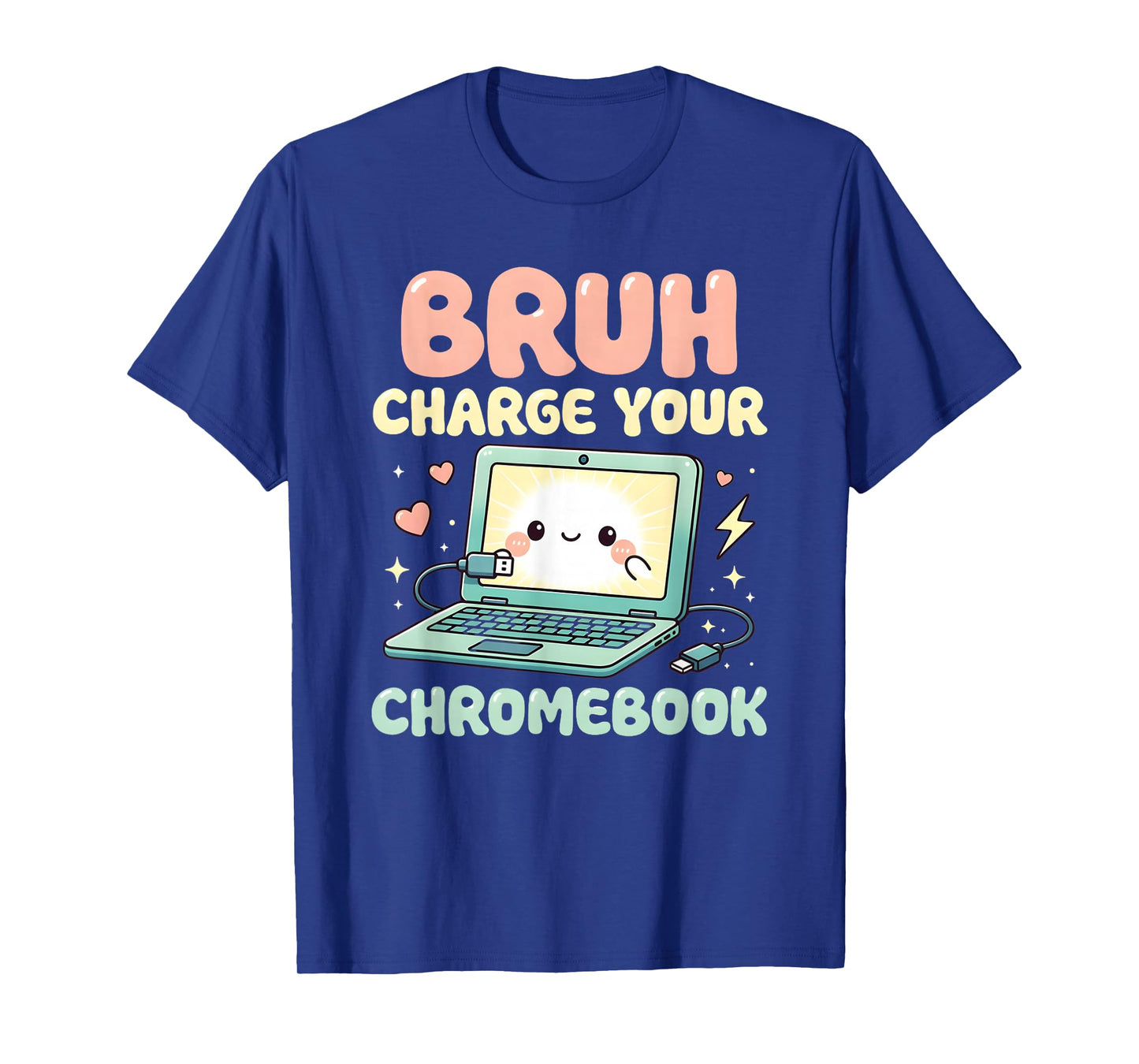 Bruh Charge Your Chromebook Funny Laptop Tech Kids T-Shirt
