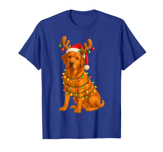 Fox Red Lab Christmas Tree Light Pajama Labrador Dog T-Shirt