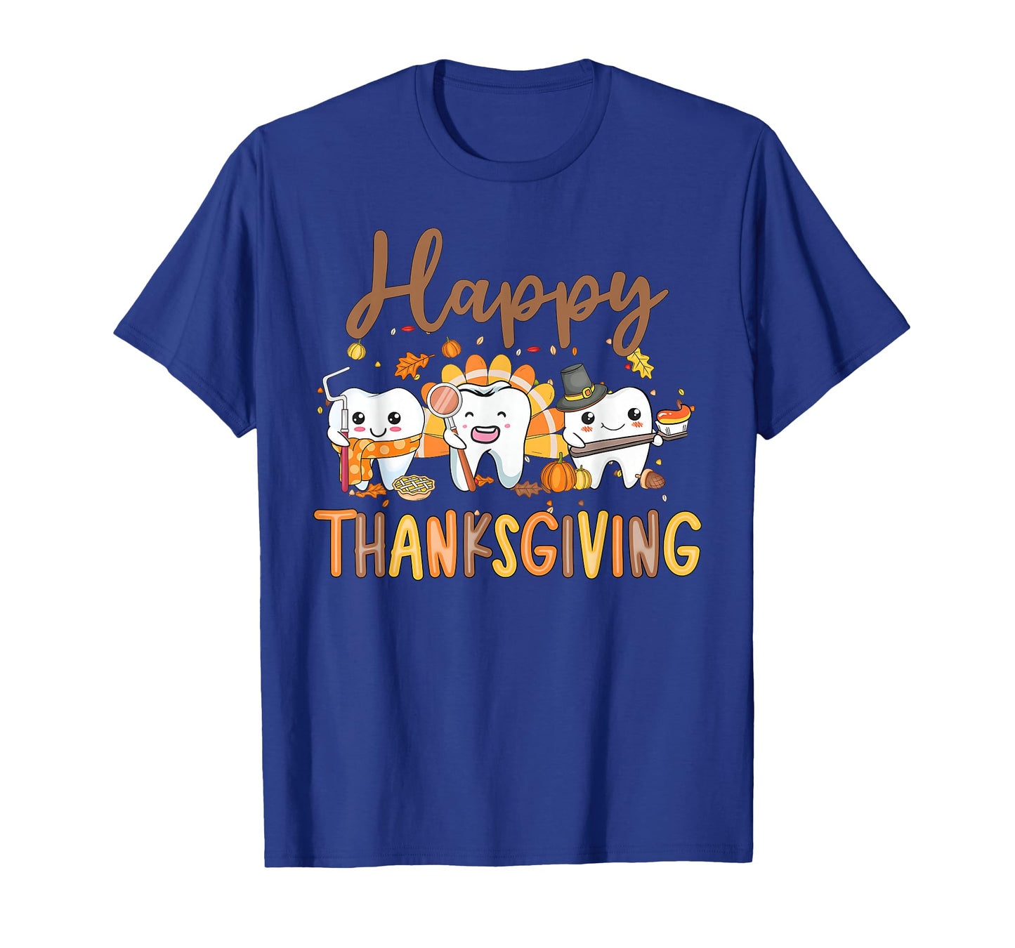 Funny Teeth Thanksgiving Dentist Turkey Dental Squad Gift T-Shirt