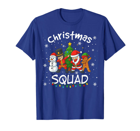 Christmas Squad Funny Matching Santa Reindeer Snowman Dab T-Shirt